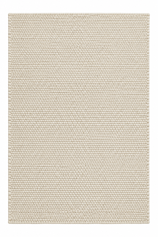 A rectangular woven area rug in a warm cream or beige color, shown flat against a white background.