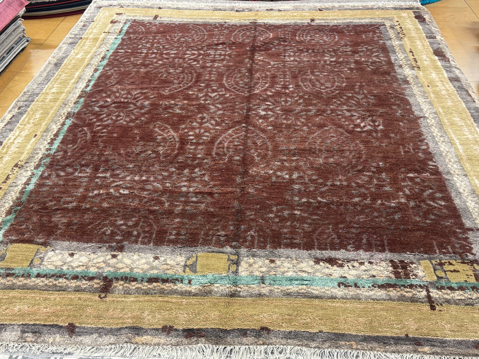 Vintage-Inspired Handmade Wool & Bamboo Silk Rug Size: 243cm x 302cm