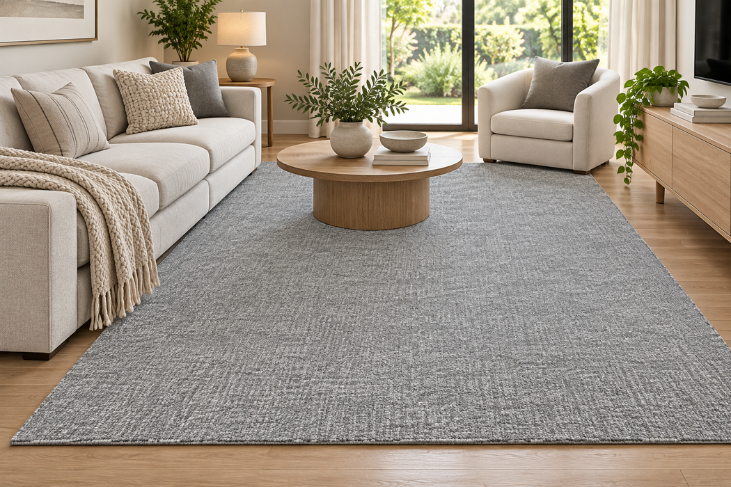 Flute Collection – Pewter Handmade Wool Rug- Rugs Direct NZ