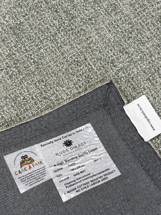 Flute Collection – Sage mist Handmade Wool Rug- Rugs Direct NZ