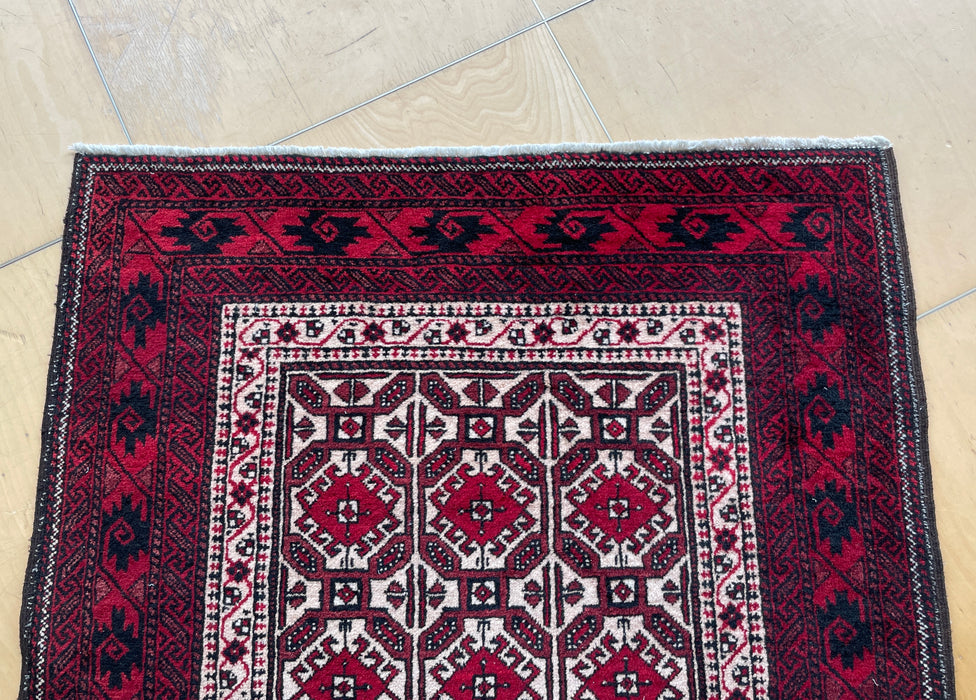 Persian Hand Knotted "Semi Antique" Baluchi Rug Size: 188 x 93cm
