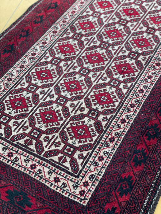 Persian Hand Knotted "Semi Antique" Baluchi Rug Size: 188 x 93cm