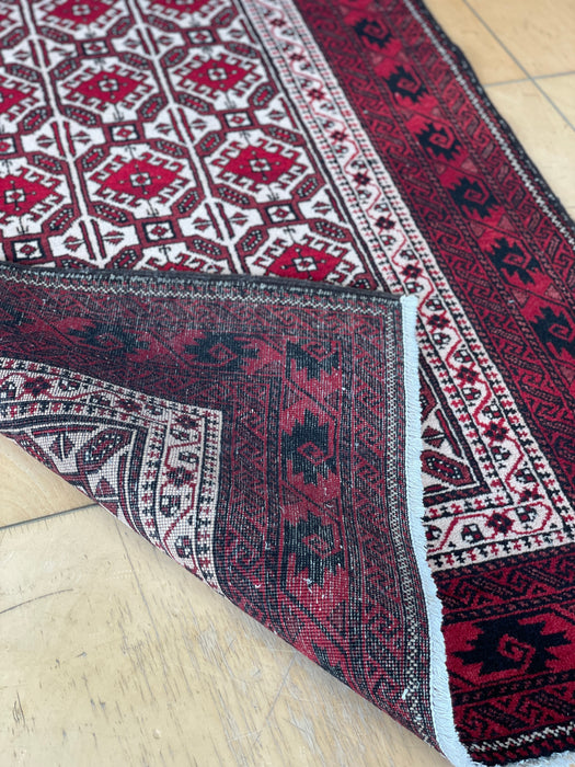 Persian Hand Knotted "Semi Antique" Baluchi Rug Size: 188 x 93cm