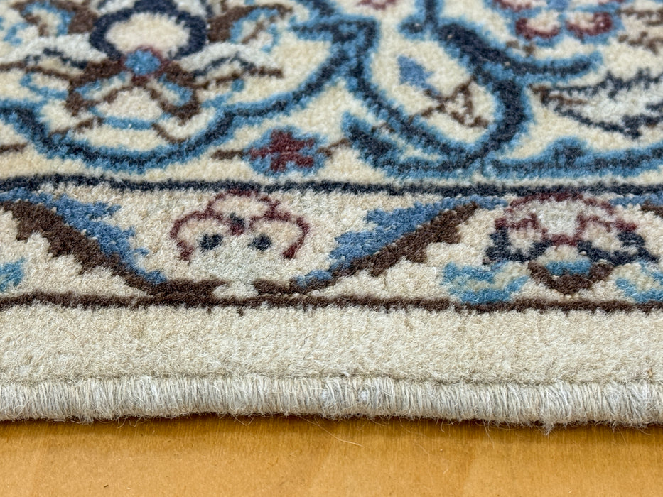 Persian Hand-Knotted Nain Rug Wool & Silk Size: 197 x 125 cm - Rugs Direct