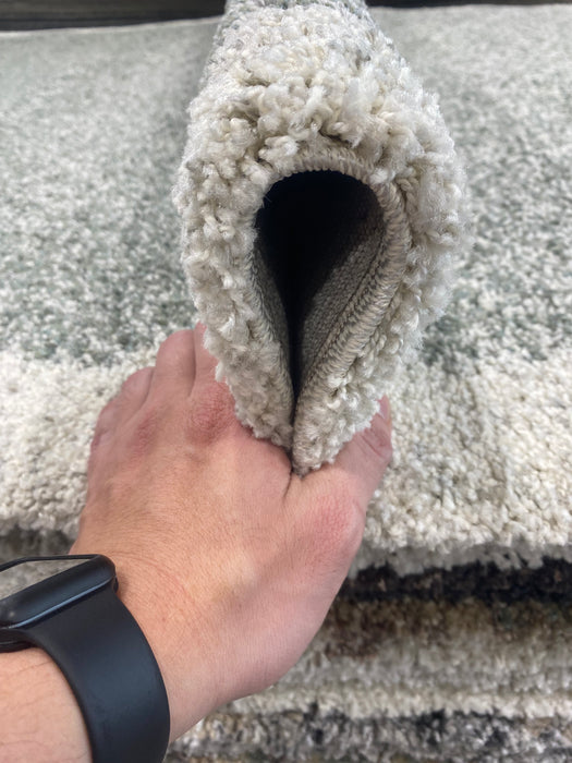 Abstract Design Textured Mehari Shaggy Rug (23147-6747) Size: 160 x 230cm