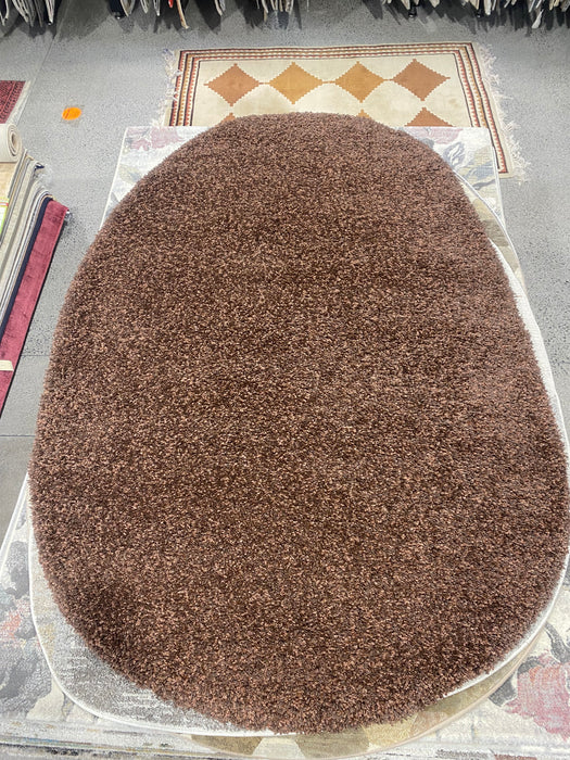 Twilight Shaggy Mocha Brown Colour Pebble Shape Rug Size: 160 x 230cm (39001-8822)
