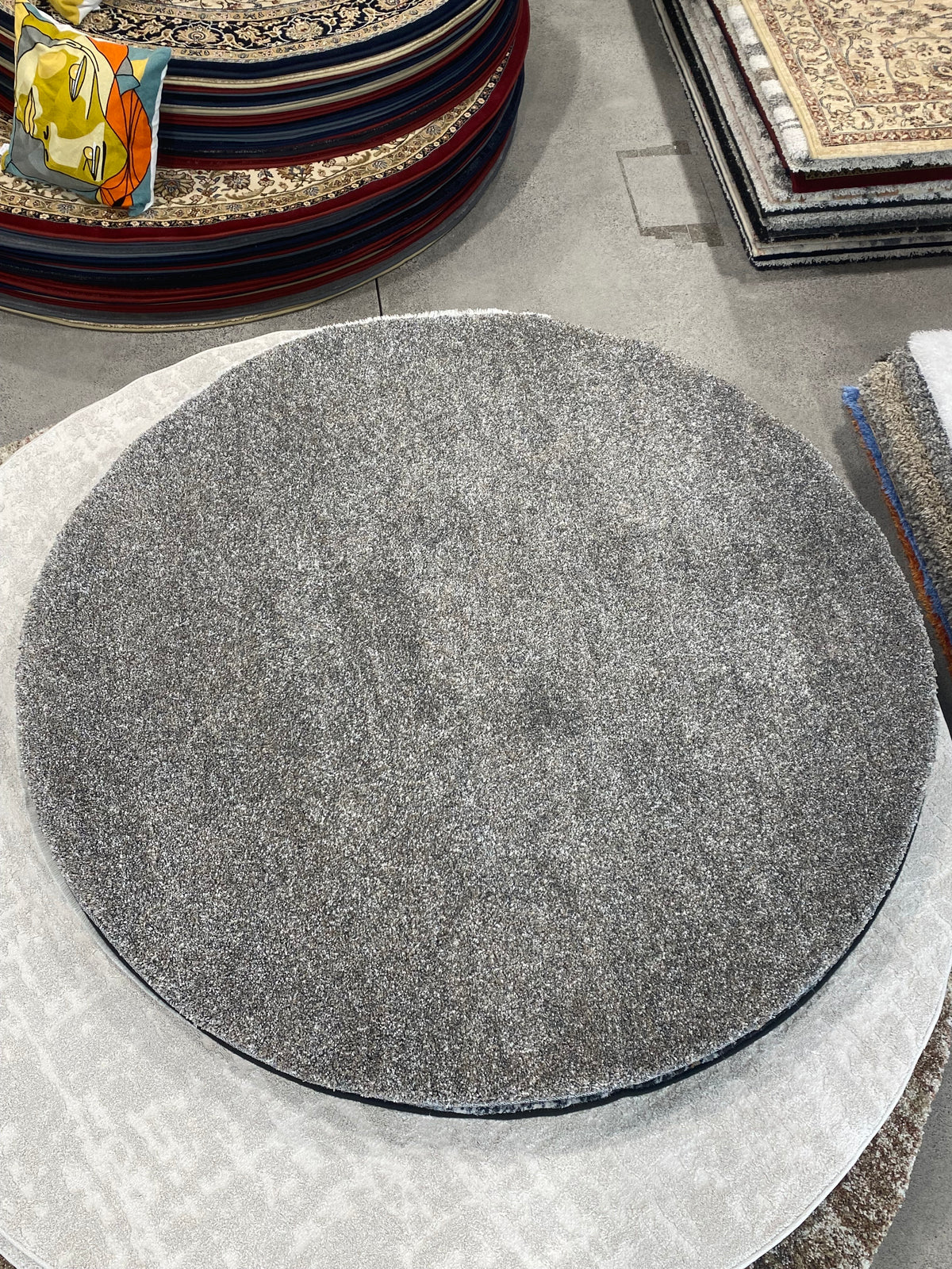 Mehari Round Shaggy Rug (23500-3272) Size: 160 x 160cm — Rugs Direct