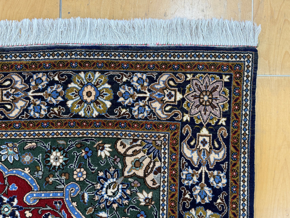 Persian Qum Hand-Knotted Wool & Silk Rug Size:213cm x 150cm - Rugs Direct