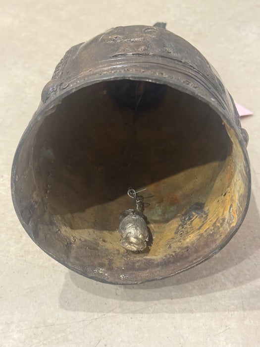 Antique Thai Bronze Temple Bell – Elephant Relief Design- Rugs Direct