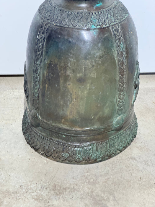 Antique Thai Bronze Temple Bell with Elephant Motif – Hand-Cast- Rugs Direct 