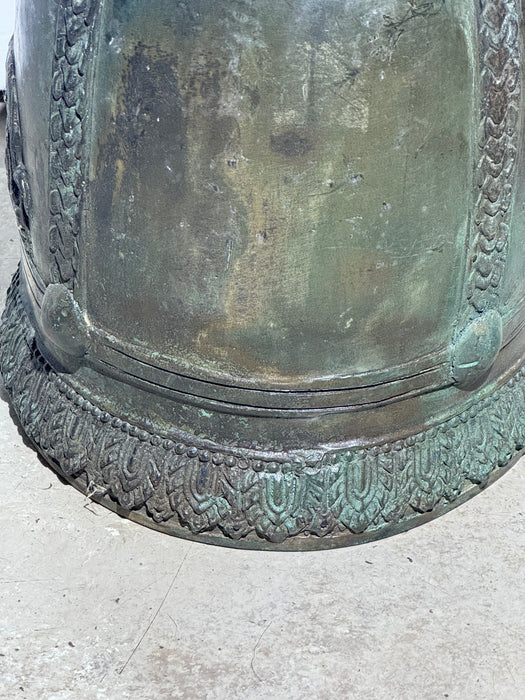 Antique Thai Bronze Temple Bell with Elephant Motif – Hand-Cast- Rugs Direct 