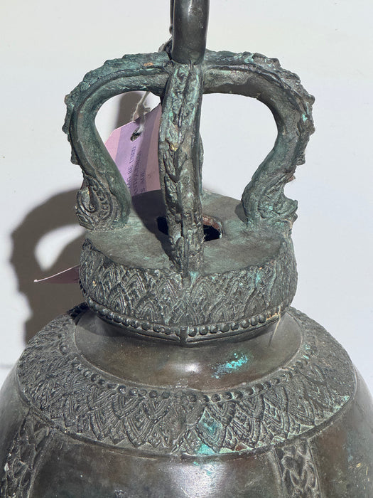 Antique Thai Bronze Temple Bell with Elephant Motif – Hand-Cast- Rugs Direct 