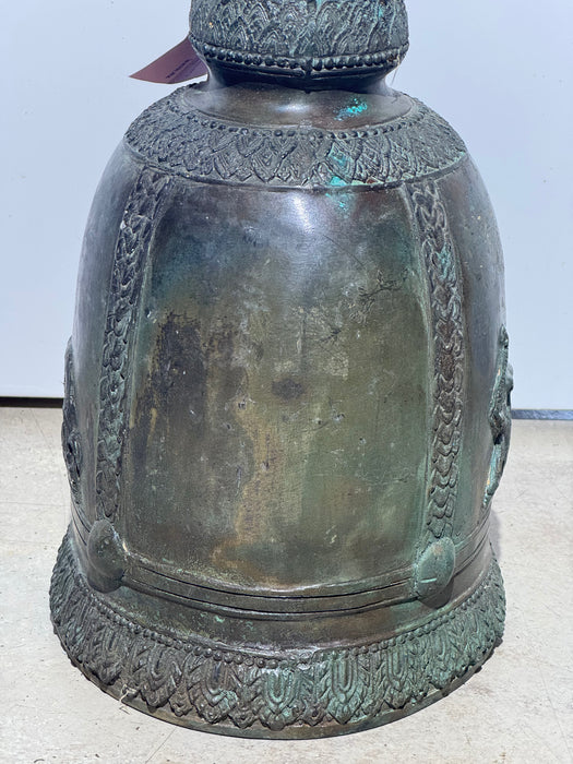 Antique Thai Bronze Temple Bell with Elephant Motif – Hand-Cast- Rugs Direct 