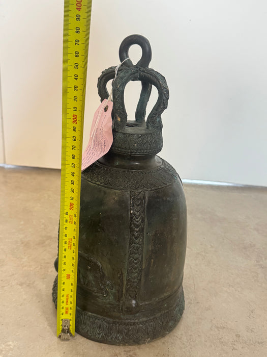 Antique Thai Bronze Temple Bell with Elephant Motif – Hand-Cast- Rugs Direct 