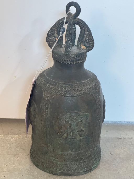Antique Thai Bronze Temple Bell – Twin Elephant Relief Design- Rugs Direct 