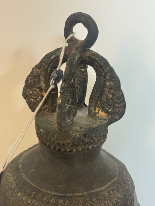 Antique Thai Bronze Temple Bell – Twin Elephant Relief Design- Rugs Direct 