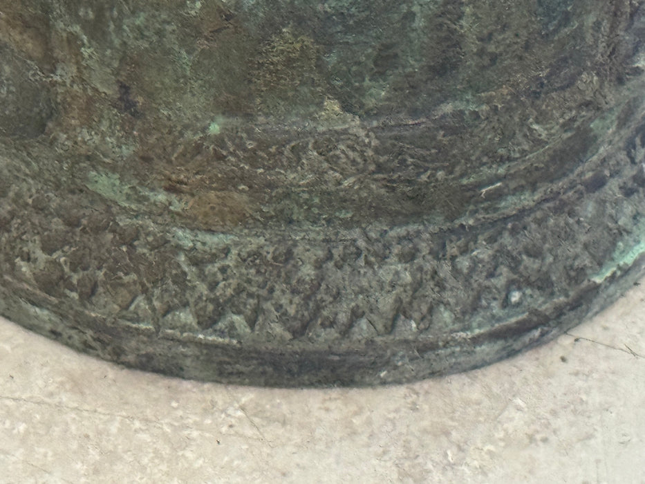 Antique Thai Bronze Temple Bell – Twin Elephant Relief Design- Rugs Direct 
