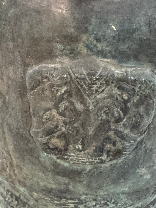 Antique Thai Bronze Temple Bell – Twin Elephant Relief Design- Rugs Direct 