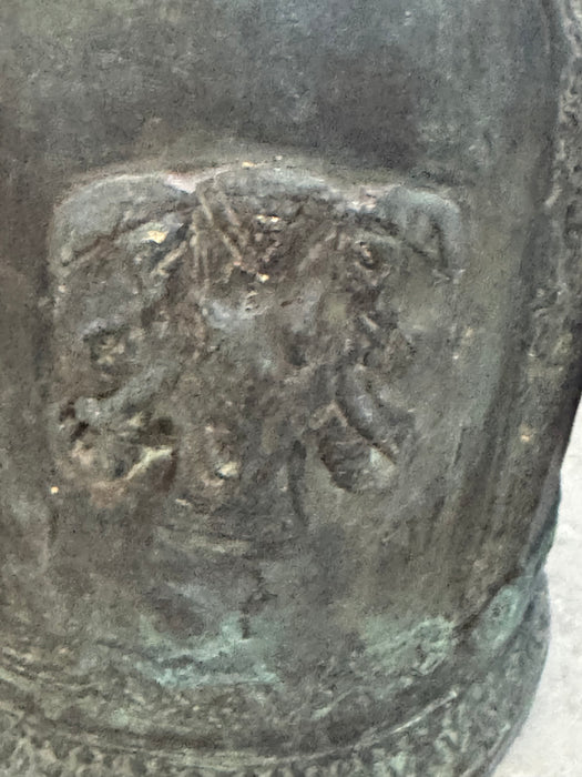 Antique Thai Bronze Temple Bell – Twin Elephant Relief Design- Rugs Direct 