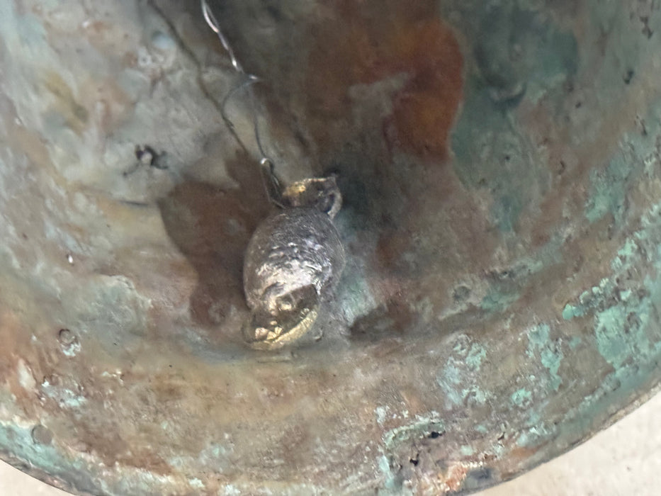 Antique Thai Bronze Temple Bell – Twin Elephant Relief Design- Rugs Direct 