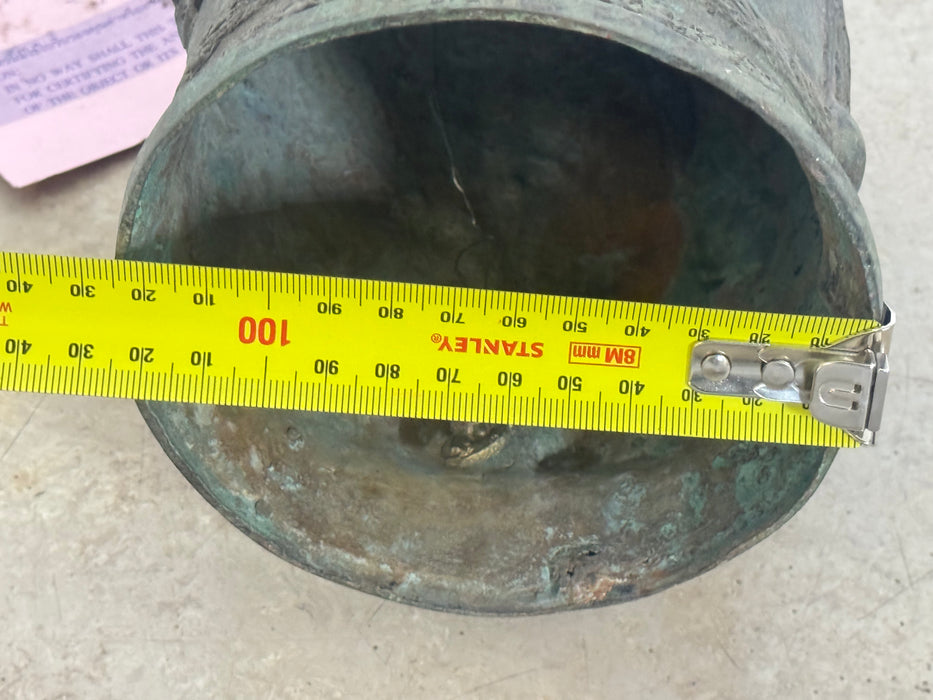 Antique Thai Bronze Temple Bell – Twin Elephant Relief Design- Rugs Direct 