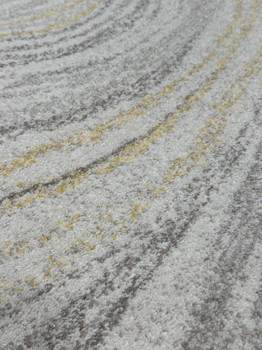 Modern Gold and Grey Marble Accent Rug (37166-6394)