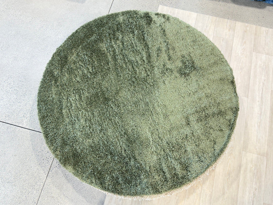 Dream Shaggy Green Colour Luxury Turkish Round Rug Size: 160 x 160cm
