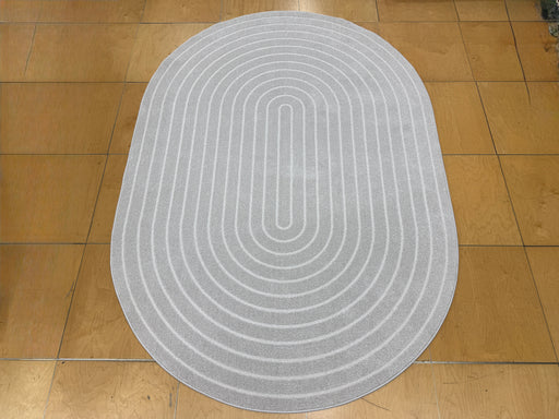 Contemporary Contour Lines Textured Trentino Oval Rug (41013-6161) Size: 160 x 230cm- Rugs Direct