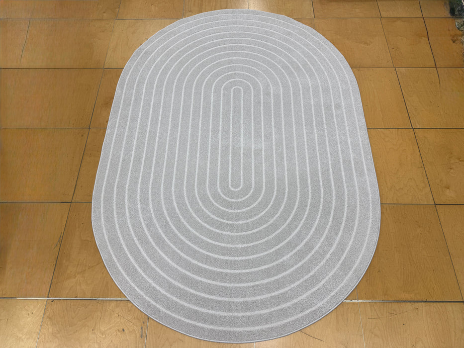 Contemporary Contour Lines Textured Trentino Oval Rug (41013-6161) Size: 160 x 230cm- Rugs Direct nz