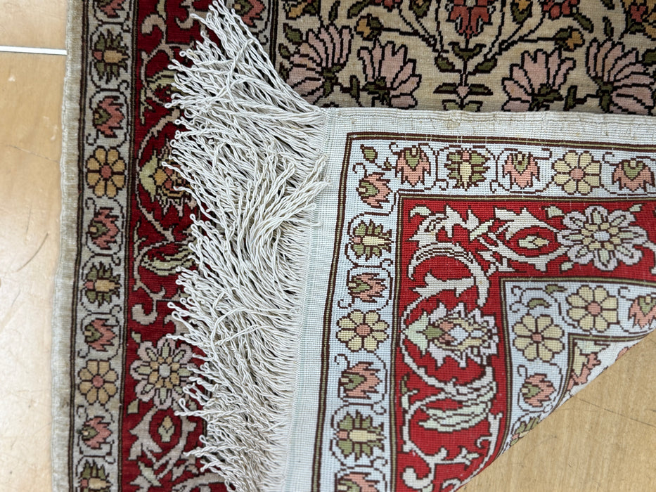 Authentic Persian Silk Hand-Knotted Wall Rug Size: 90 x 44cm - Rugs Direct