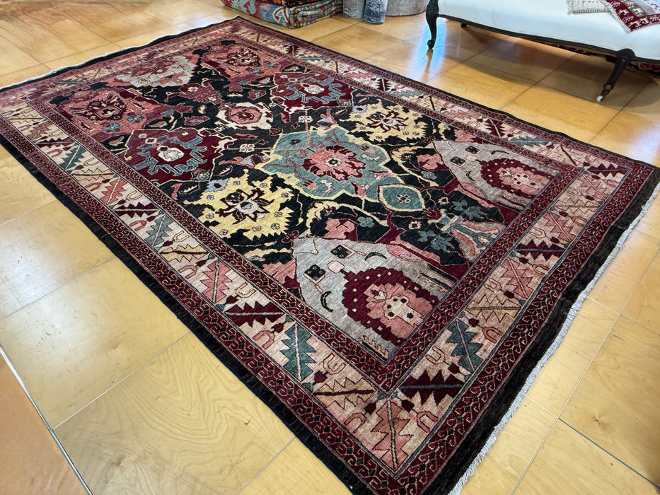 Gorgeous One Of a Kind Afghan Hand Knotted Choubi Rug Size: 204 x 315cm - Rugs Direct