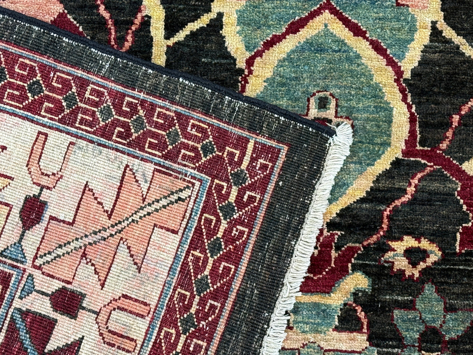 Gorgeous One Of a Kind Afghan Hand Knotted Choubi Rug Size: 204 x 315cm - Rugs Direct