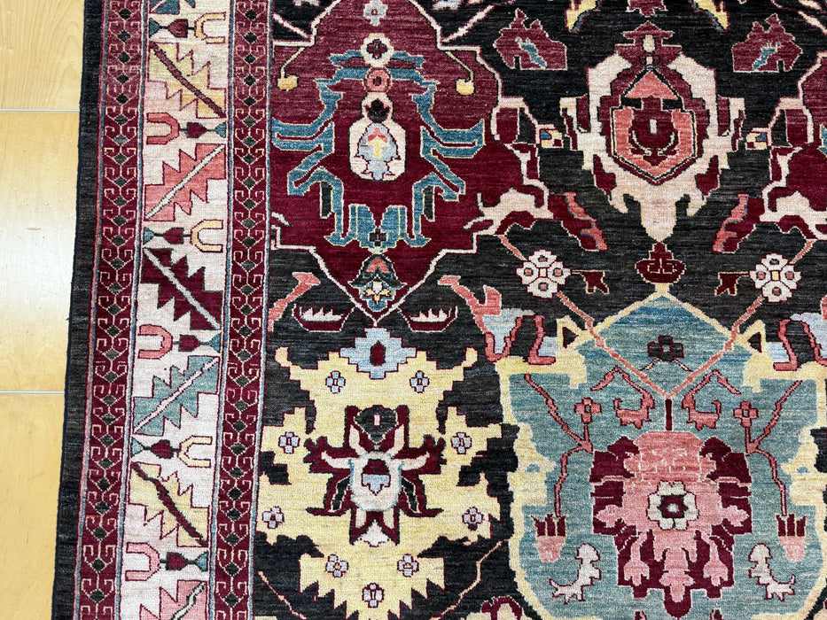 Gorgeous One Of a Kind Afghan Hand Knotted Choubi Rug Size: 204 x 315cm - Rugs Direct