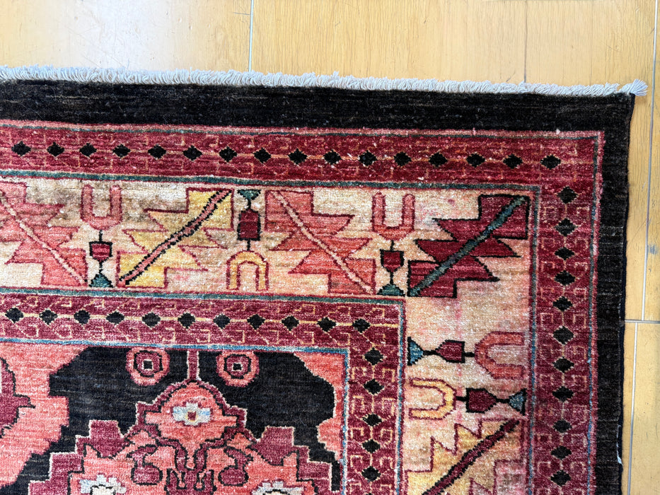 Gorgeous One Of a Kind Afghan Hand Knotted Choubi Rug Size: 204 x 315cm - Rugs Direct