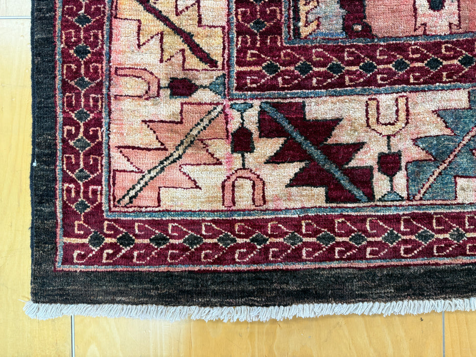Gorgeous One Of a Kind Afghan Hand Knotted Choubi Rug Size: 204 x 315cm - Rugs Direct