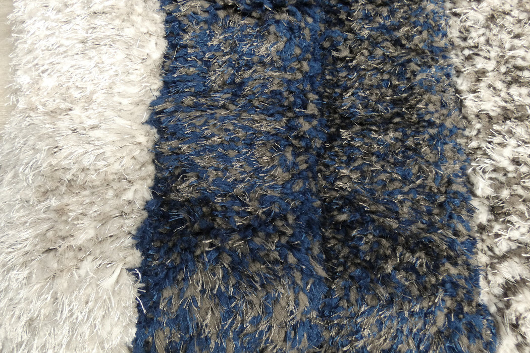 Modern Greek Key Textured California Shaggy Rug - Rugs Direct