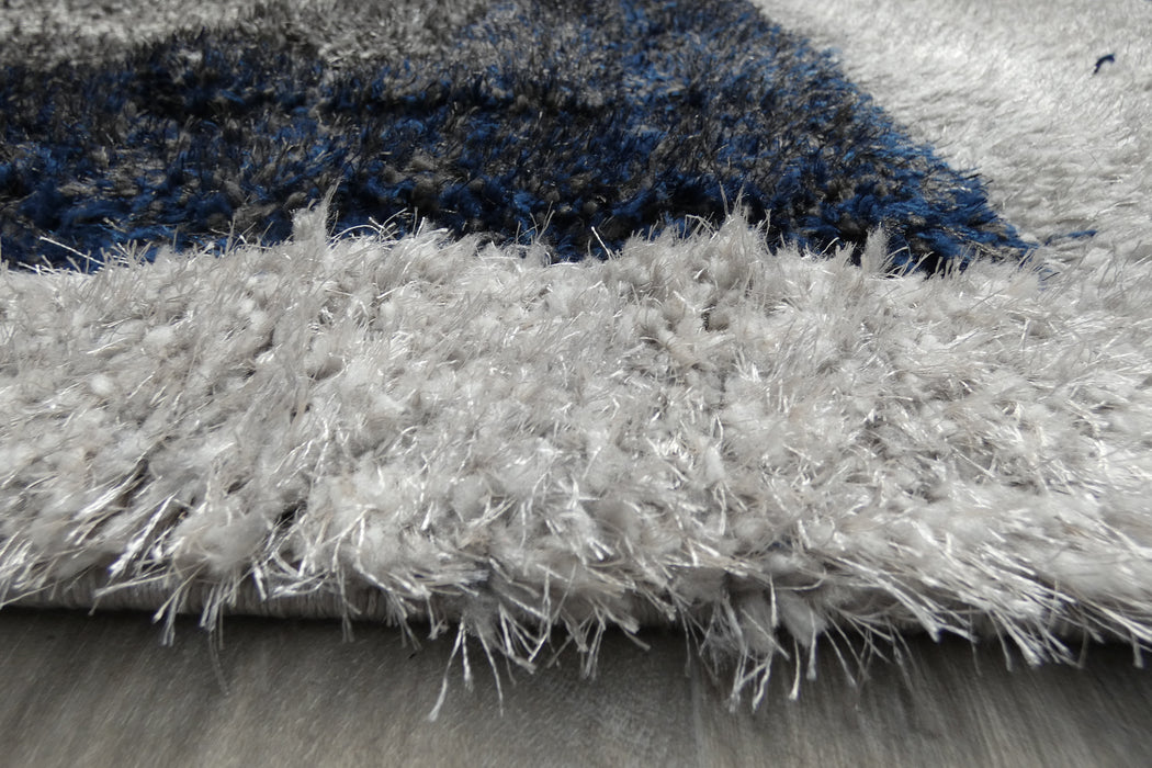 Modern Greek Key Textured California Shaggy Rug - Rugs Direct