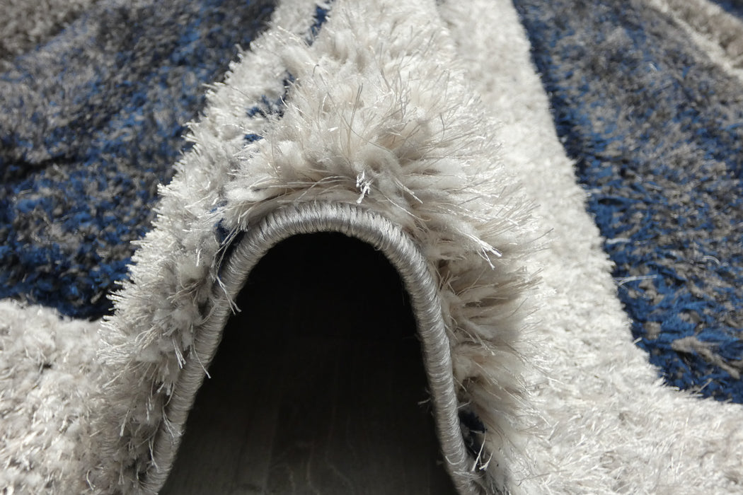 Modern Greek Key Textured California Shaggy Rug - Rugs Direct