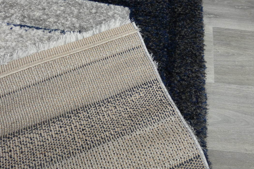 Modern Greek Key Textured California Shaggy Rug - Rugs Direct