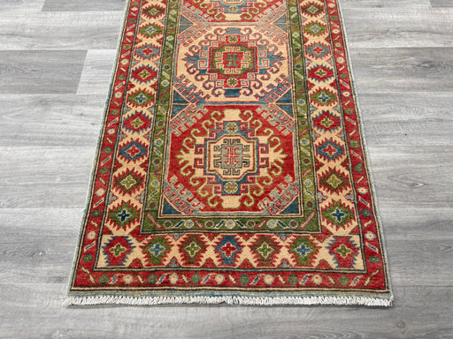 Afghan Hand Knotted Kazak Hallway Runner Size: 83 x 292cm- Rugs Direct 