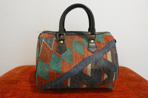 One-of-a-Kind Anatolian Kilim & Leather Shoulder Bag "Gizem"- Rugs Direct 