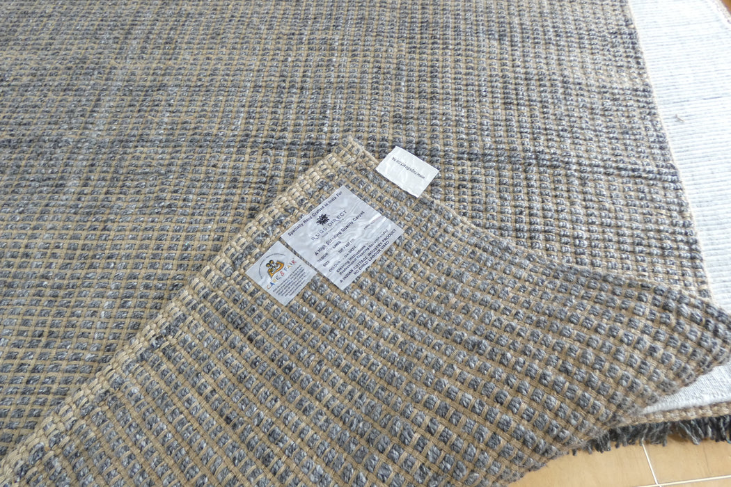 Handmade Indian Wool & Jute Rug – Dark Grey- Rugs Direct NZ