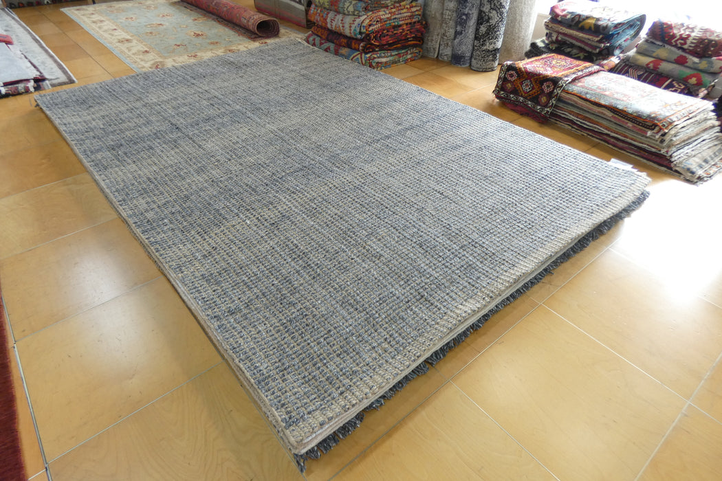 Handmade Indian Wool & Jute Rug – Dark Grey- Rugs Direct NZ