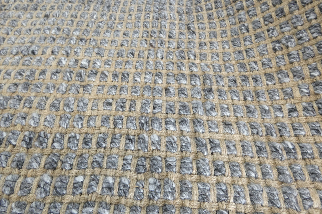 Handmade Indian Wool & Jute Rug – Dark Grey- Rugs Direct NZ