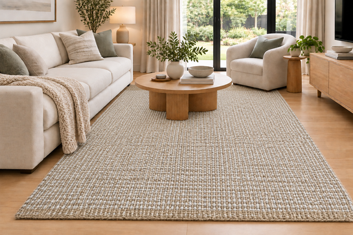 Lines Ivory – Handmade Wool & Jute Rug-Rugs Direct NZ