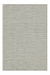 A rectangular area rug with a textured, heathered horizontal stripe pattern in light gray and beige tones.