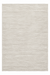 A rectangular area rug with a textured, woven horizontal pattern in a light cream and beige color palette.