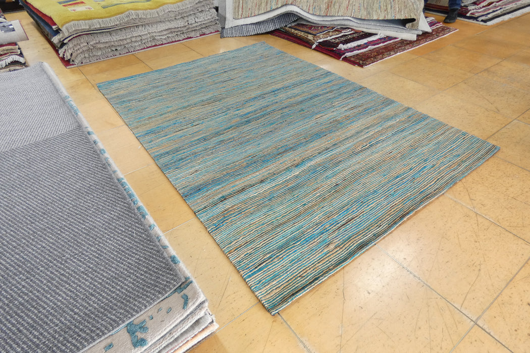 Malaga Aqua – Handmade Jute & Recycled Sari Silk Rug