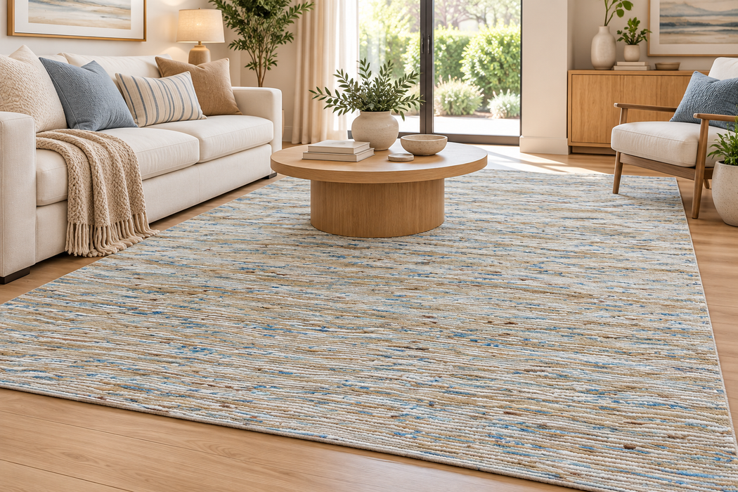 Malaga Turquoise – Handmade Jute & Recycled Sari Silk Rug- Rugs Direct NZ