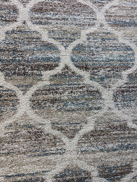 Distressed Trellis Design Mehari Shaggy Rug (23090-6959) Size: 240 x 305cm